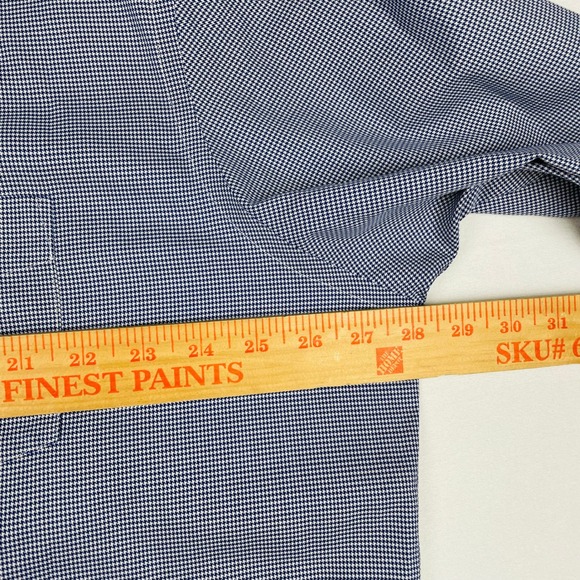 UNTUCKit Mens XXXL Blue White Houndstooth Wrinkle Free Cotton Button Down Shirt - Picture 5 of 7